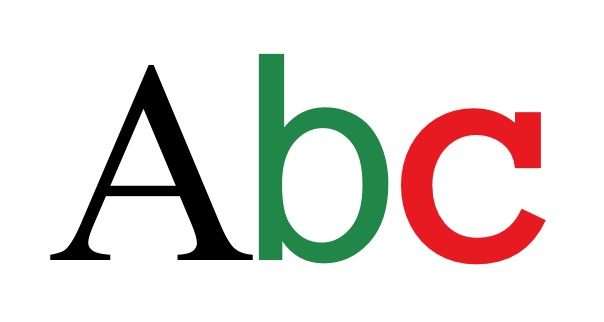 Letters depicting address style, size, and color